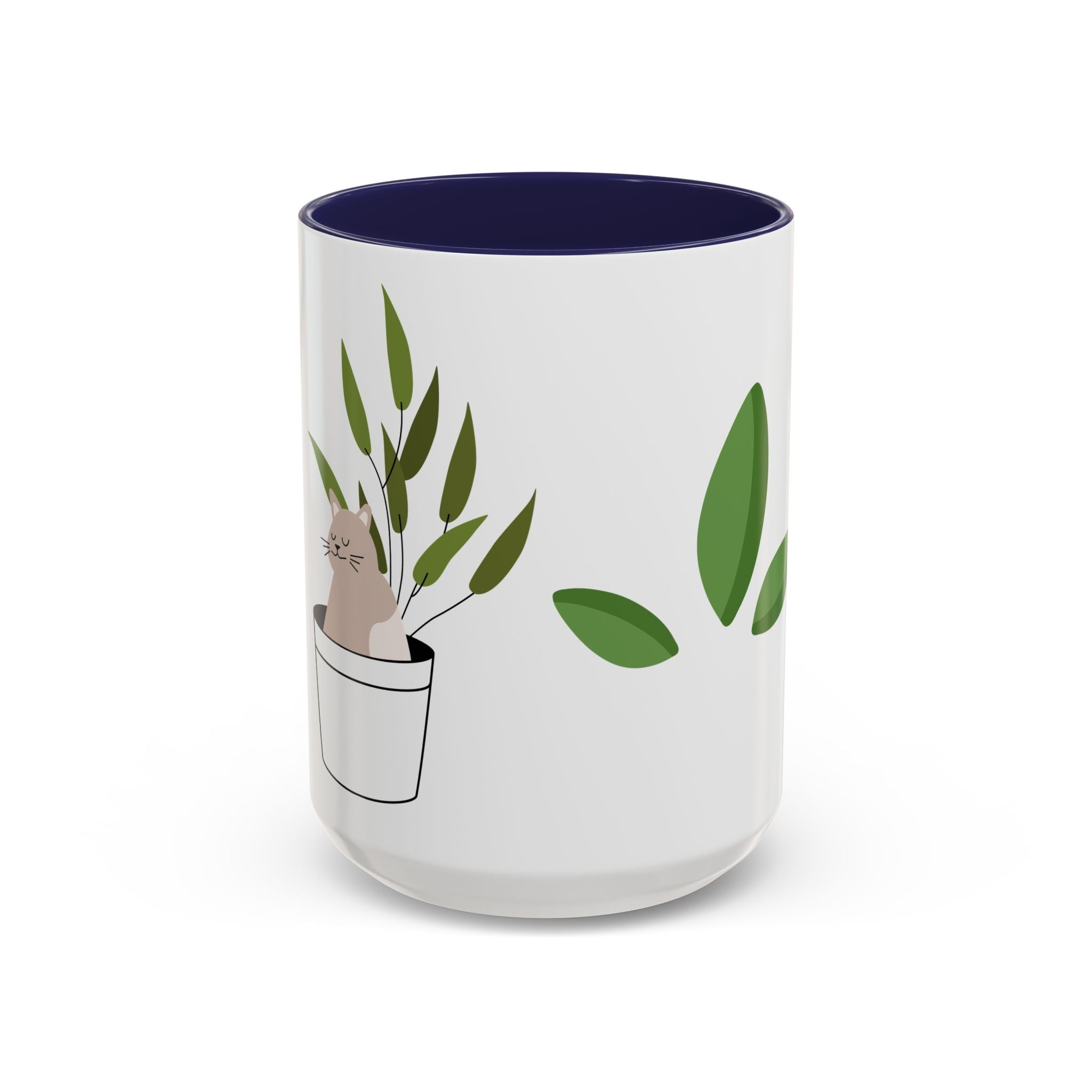 Greenery Accent Coffee Mug for Plant Lovers, Unique Tea Mug, Housewarming Gift, Eco-Friendly Mug, Garden Themed Kitchen Decor