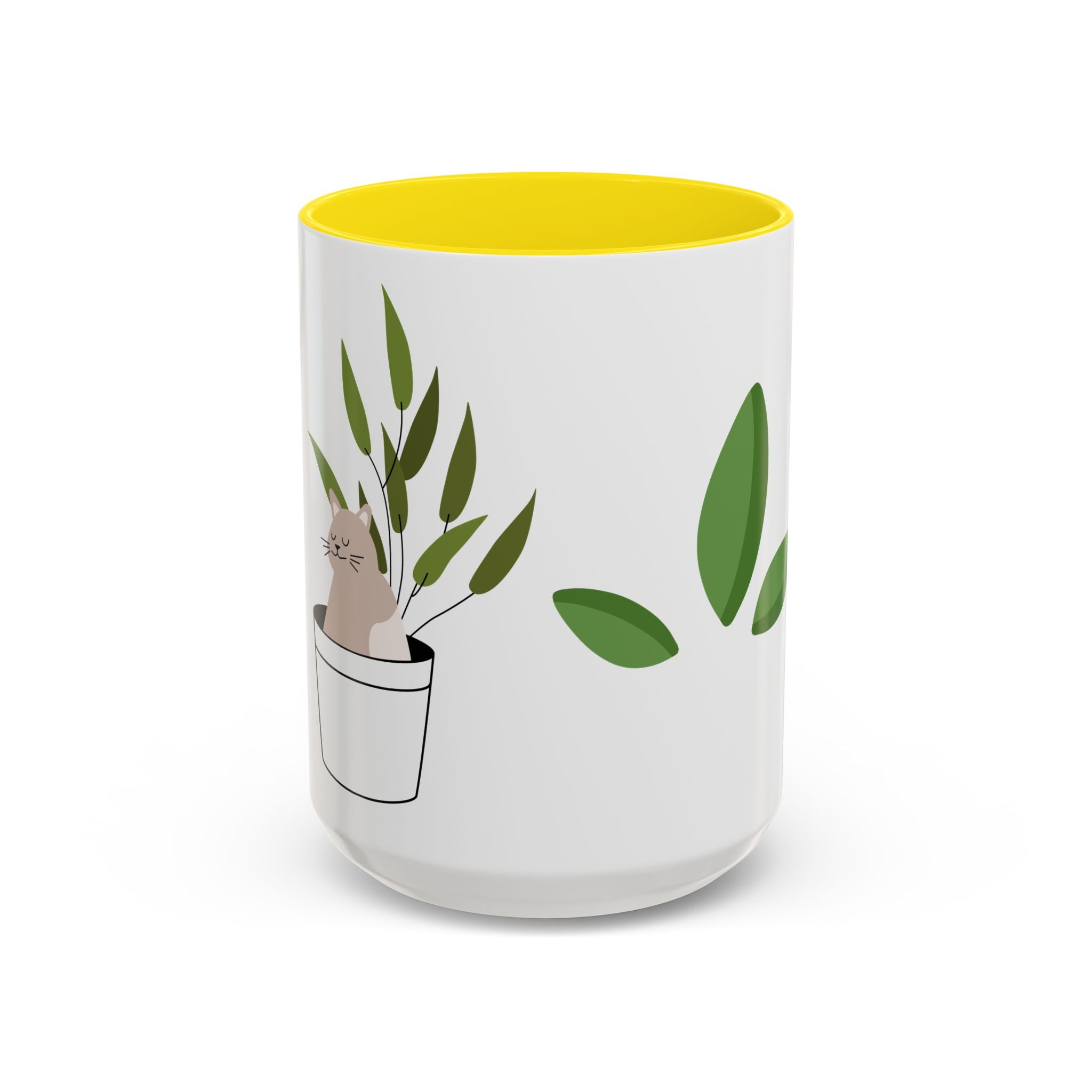 Greenery Accent Coffee Mug for Plant Lovers, Unique Tea Mug, Housewarming Gift, Eco-Friendly Mug, Garden Themed Kitchen Decor