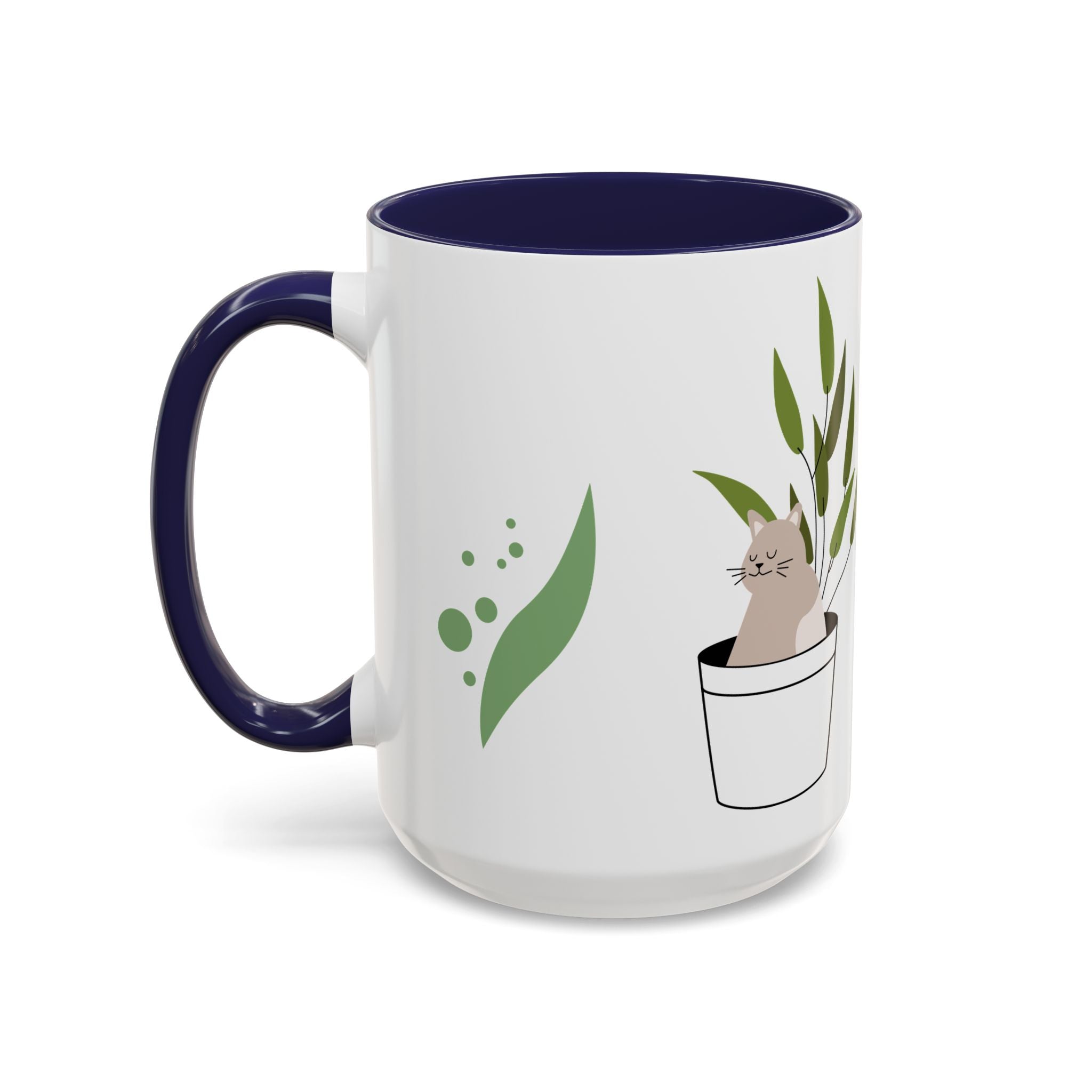 Greenery Accent Coffee Mug for Plant Lovers, Unique Tea Mug, Housewarming Gift, Eco-Friendly Mug, Garden Themed Kitchen Decor