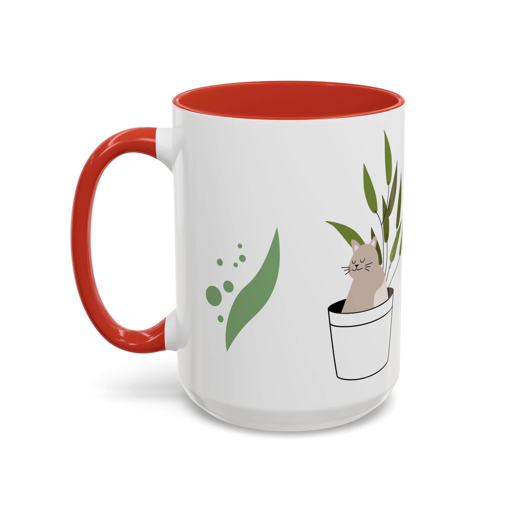 Greenery Accent Coffee Mug for Plant Lovers, Unique Tea Mug, Housewarming Gift, Eco-Friendly Mug, Garden Themed Kitchen Decor