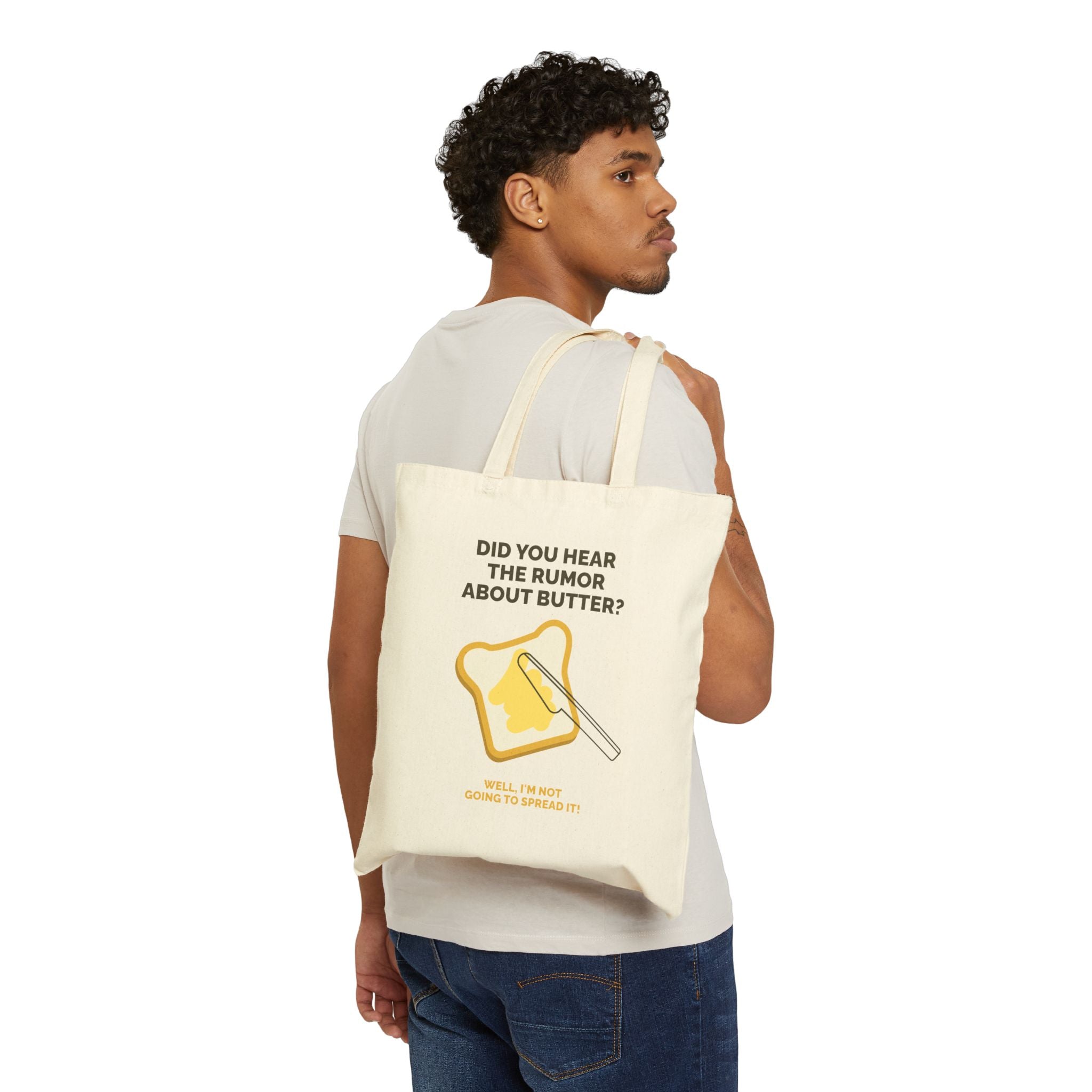 Cheerful Cotton Tote Bag, Eco-Friendly Shopping Bag, Funny Gift for Friends, Daily Use Bag, Perfect for Holidays, Reusable Grocery Bag