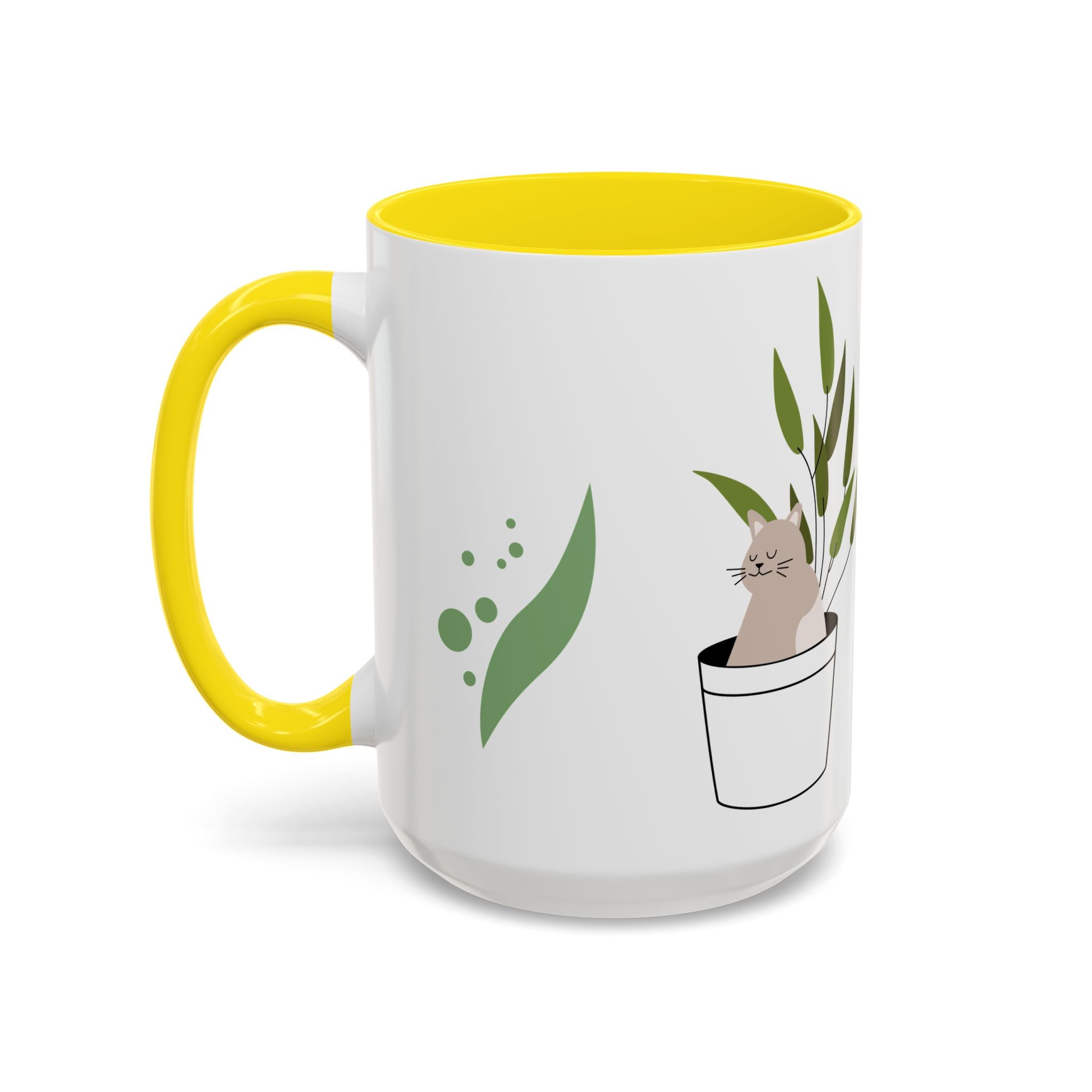 Greenery Accent Coffee Mug for Plant Lovers, Unique Tea Mug, Housewarming Gift, Eco-Friendly Mug, Garden Themed Kitchen Decor