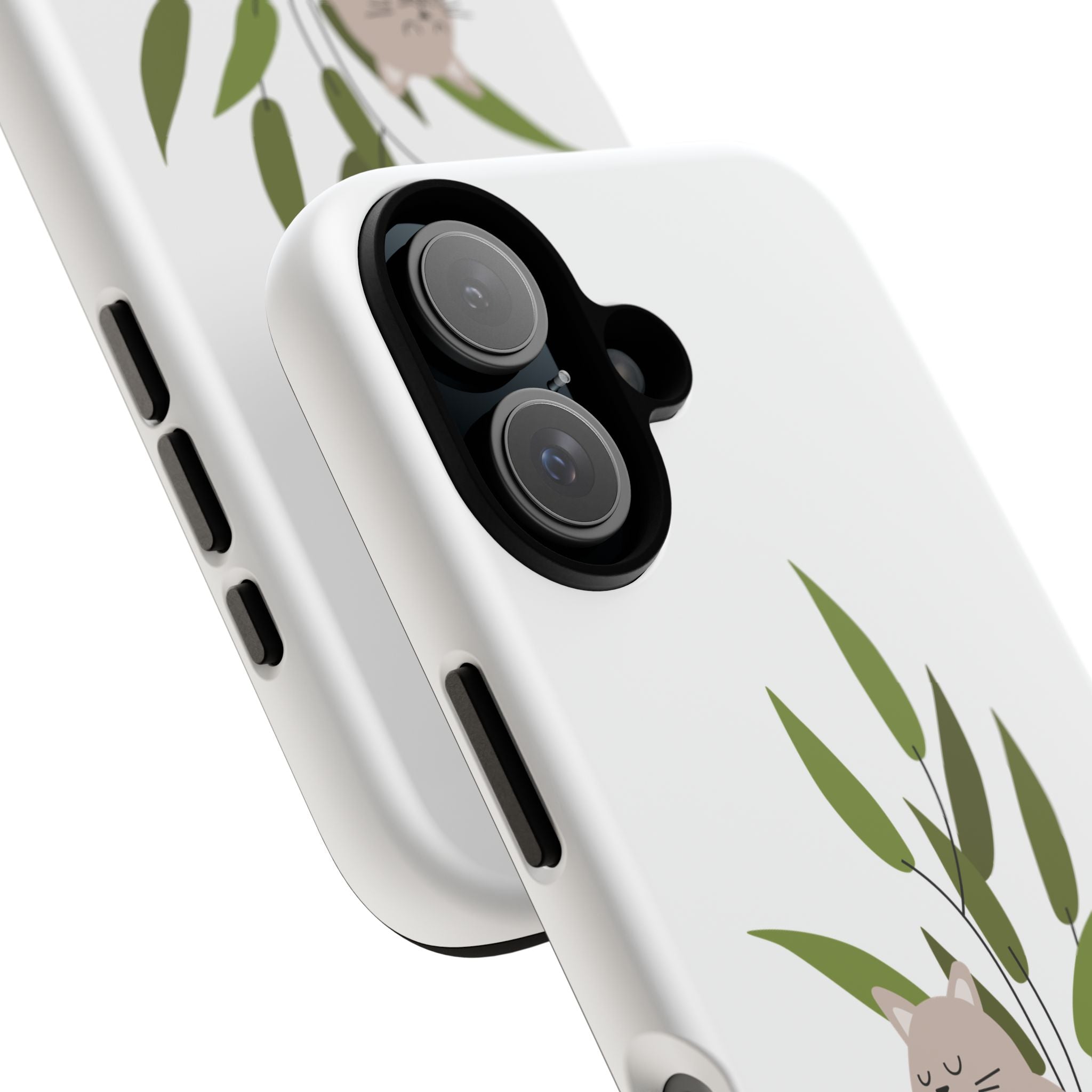 Cute Cat Phone Case, Pet Lover, Floral Design, Gift for Cat Owners, Unique Phone Accessories, Soft and Durable