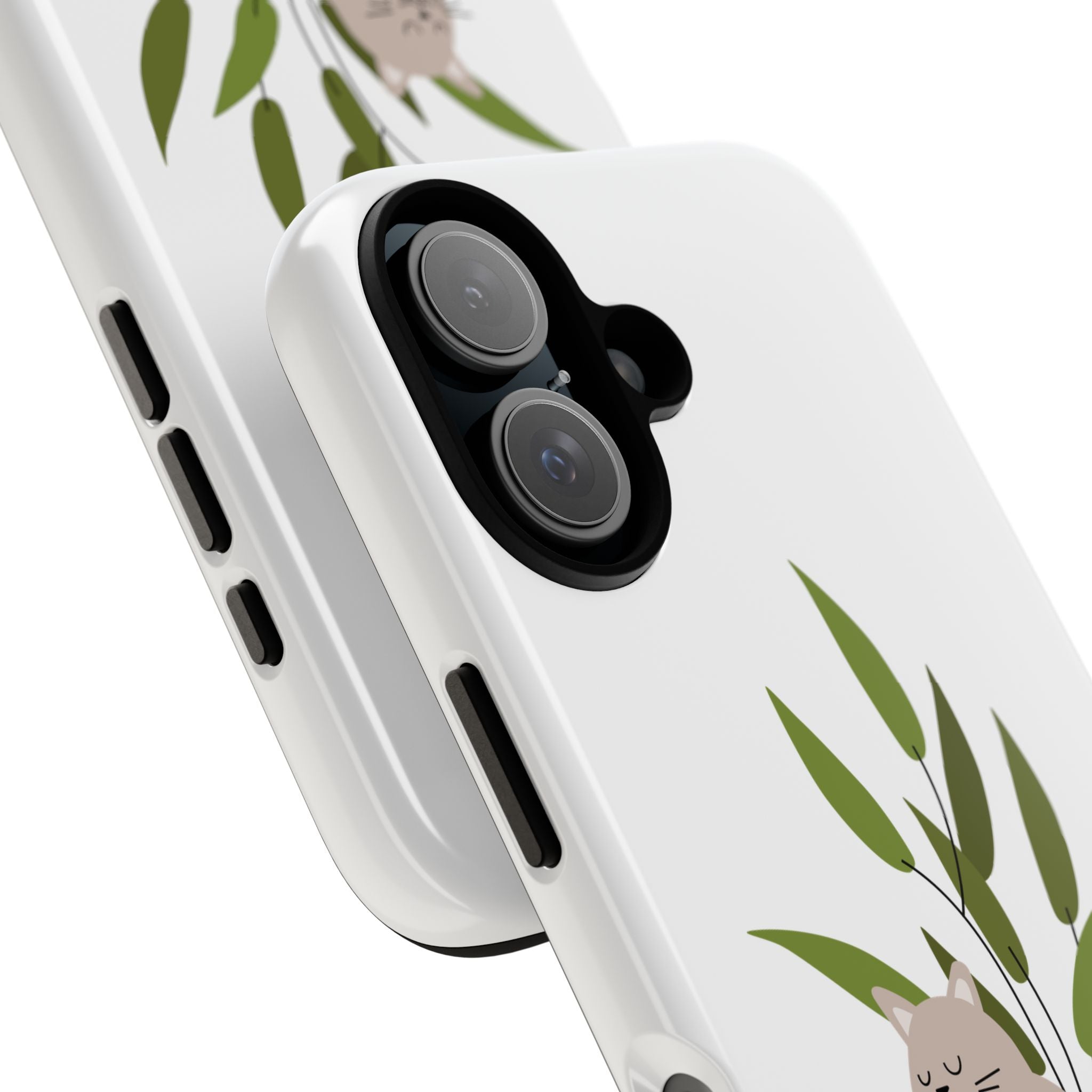 Cute Cat Phone Case, Pet Lover, Floral Design, Gift for Cat Owners, Unique Phone Accessories, Soft and Durable