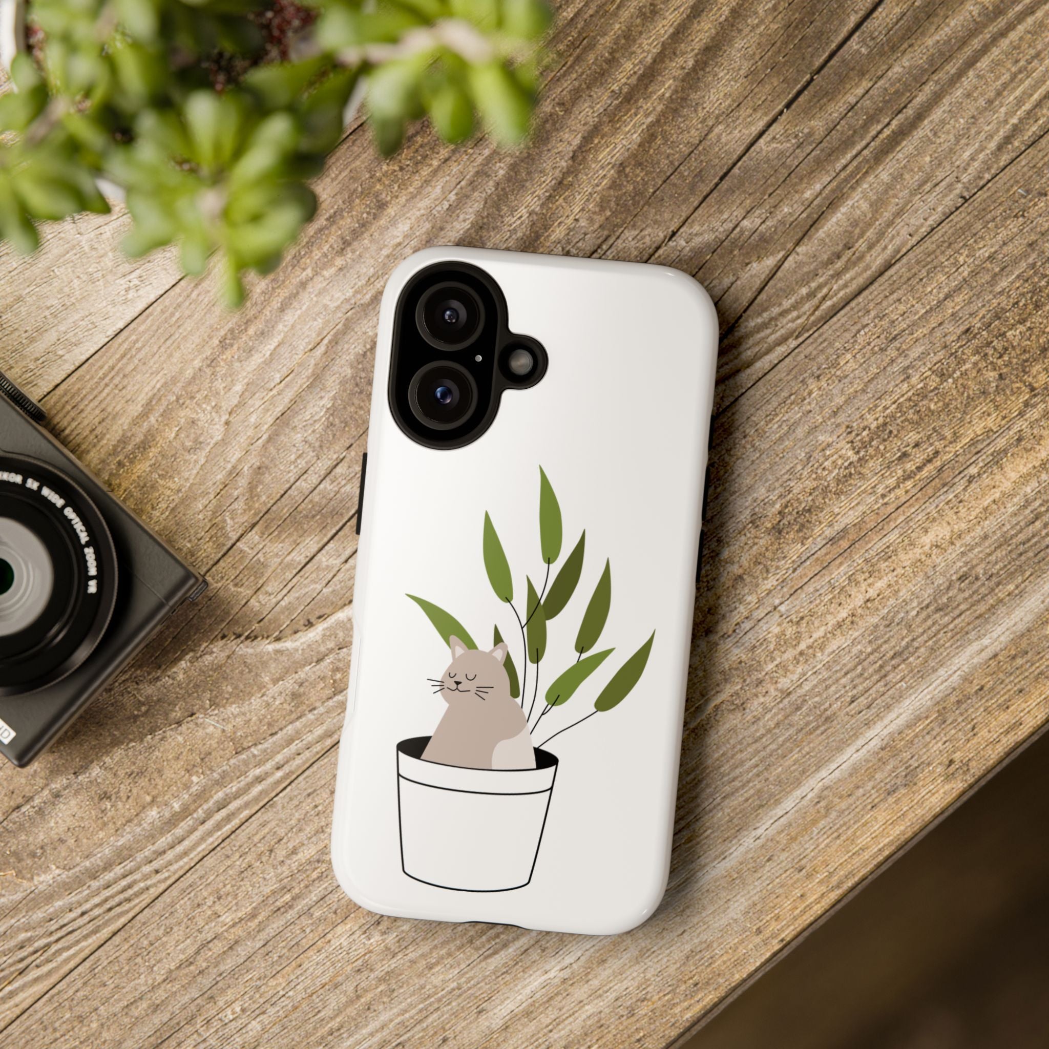 Cute Cat Phone Case, Pet Lover, Floral Design, Gift for Cat Owners, Unique Phone Accessories, Soft and Durable