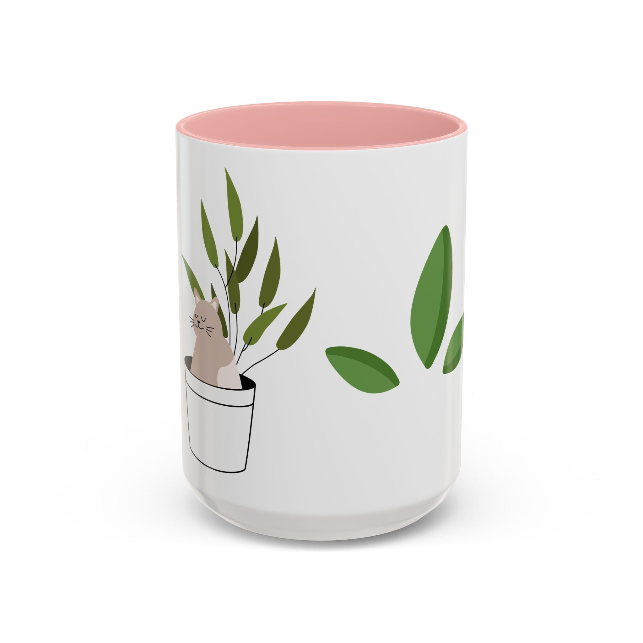 Greenery Accent Coffee Mug for Plant Lovers, Unique Tea Mug, Housewarming Gift, Eco-Friendly Mug, Garden Themed Kitchen Decor