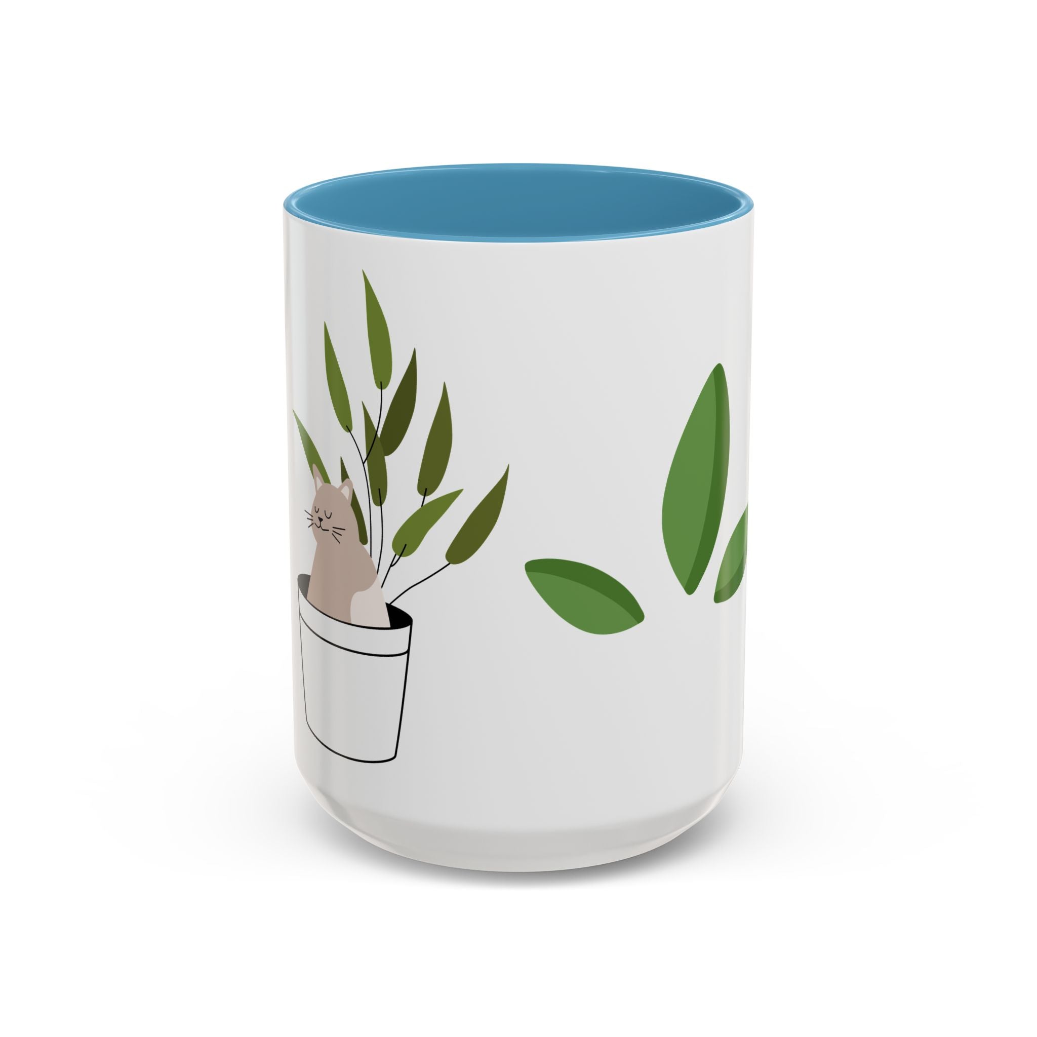 Greenery Accent Coffee Mug for Plant Lovers, Unique Tea Mug, Housewarming Gift, Eco-Friendly Mug, Garden Themed Kitchen Decor