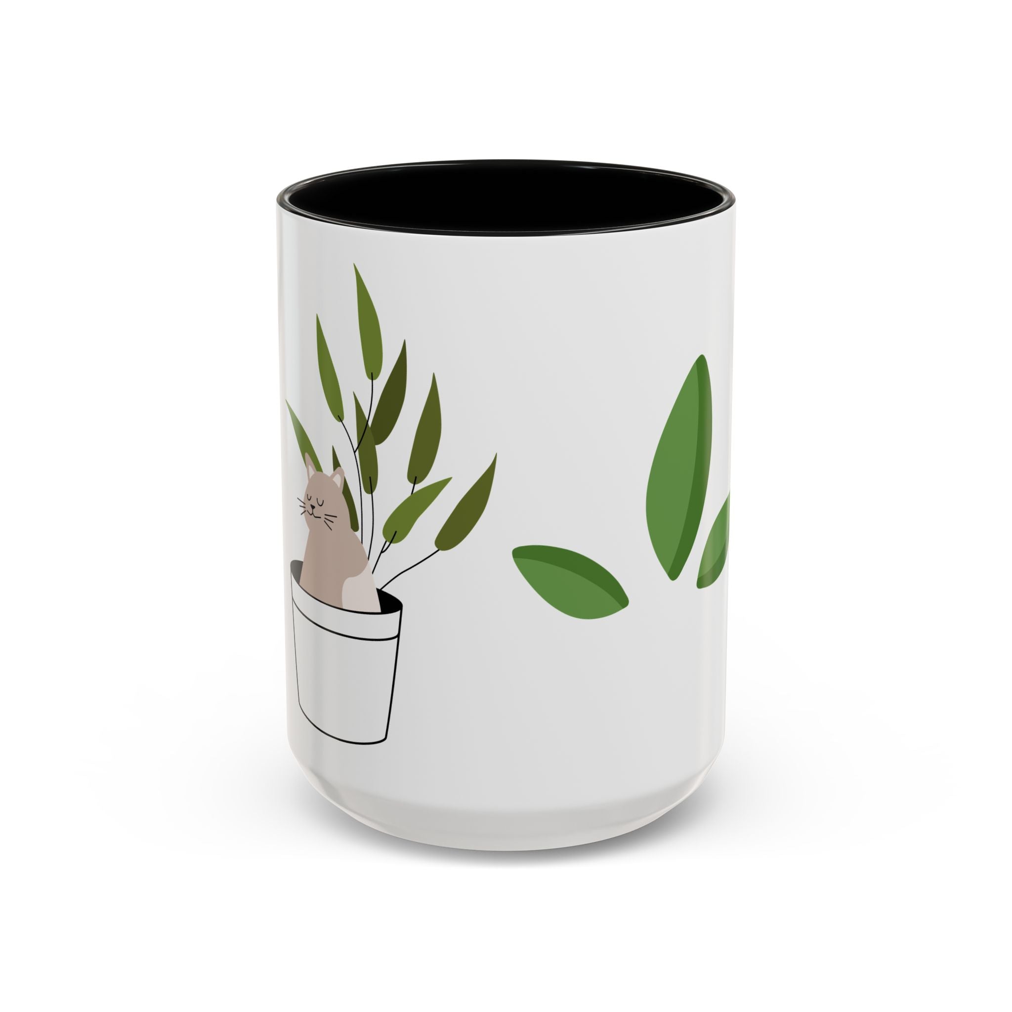 Greenery Accent Coffee Mug for Plant Lovers, Unique Tea Mug, Housewarming Gift, Eco-Friendly Mug, Garden Themed Kitchen Decor