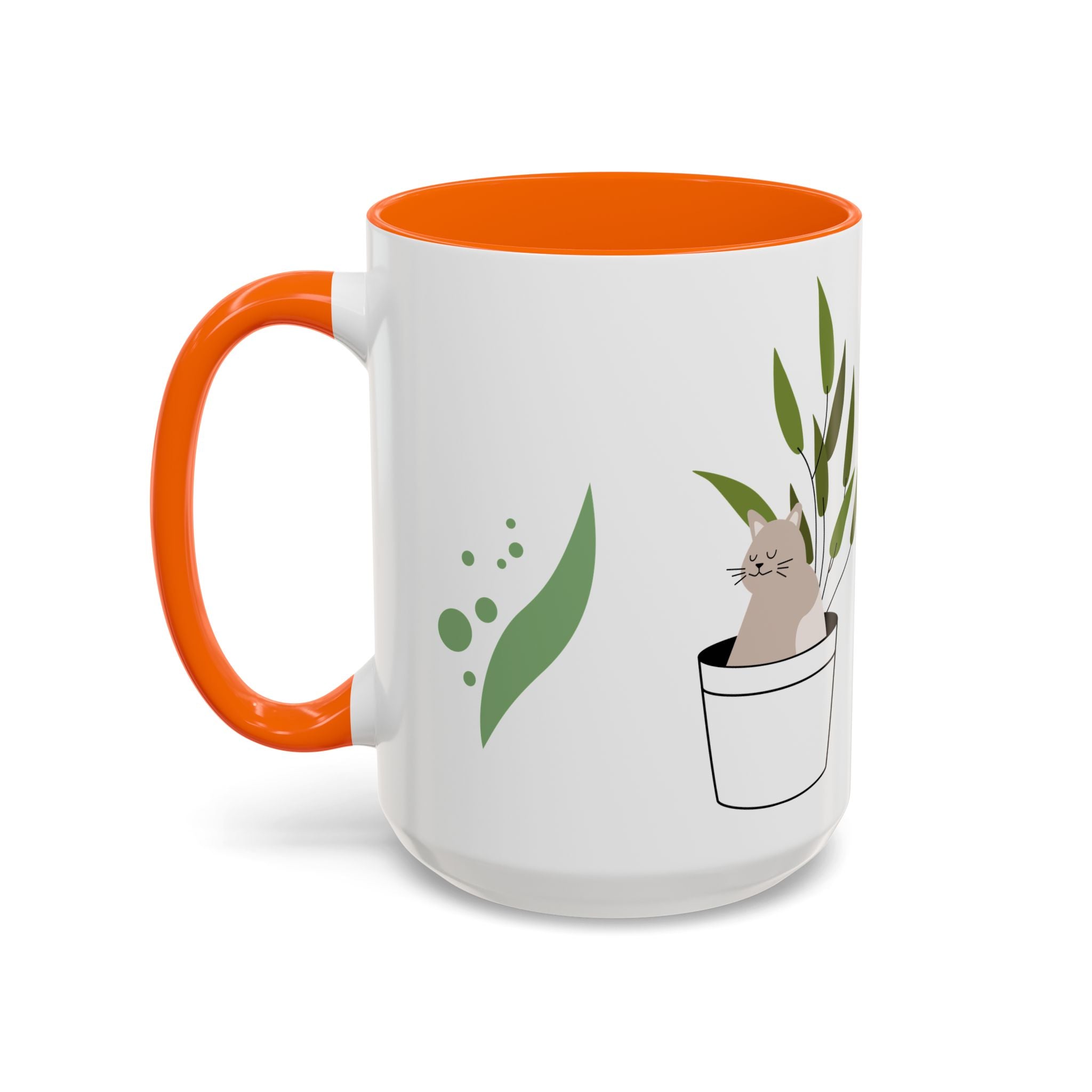 Greenery Accent Coffee Mug for Plant Lovers, Unique Tea Mug, Housewarming Gift, Eco-Friendly Mug, Garden Themed Kitchen Decor