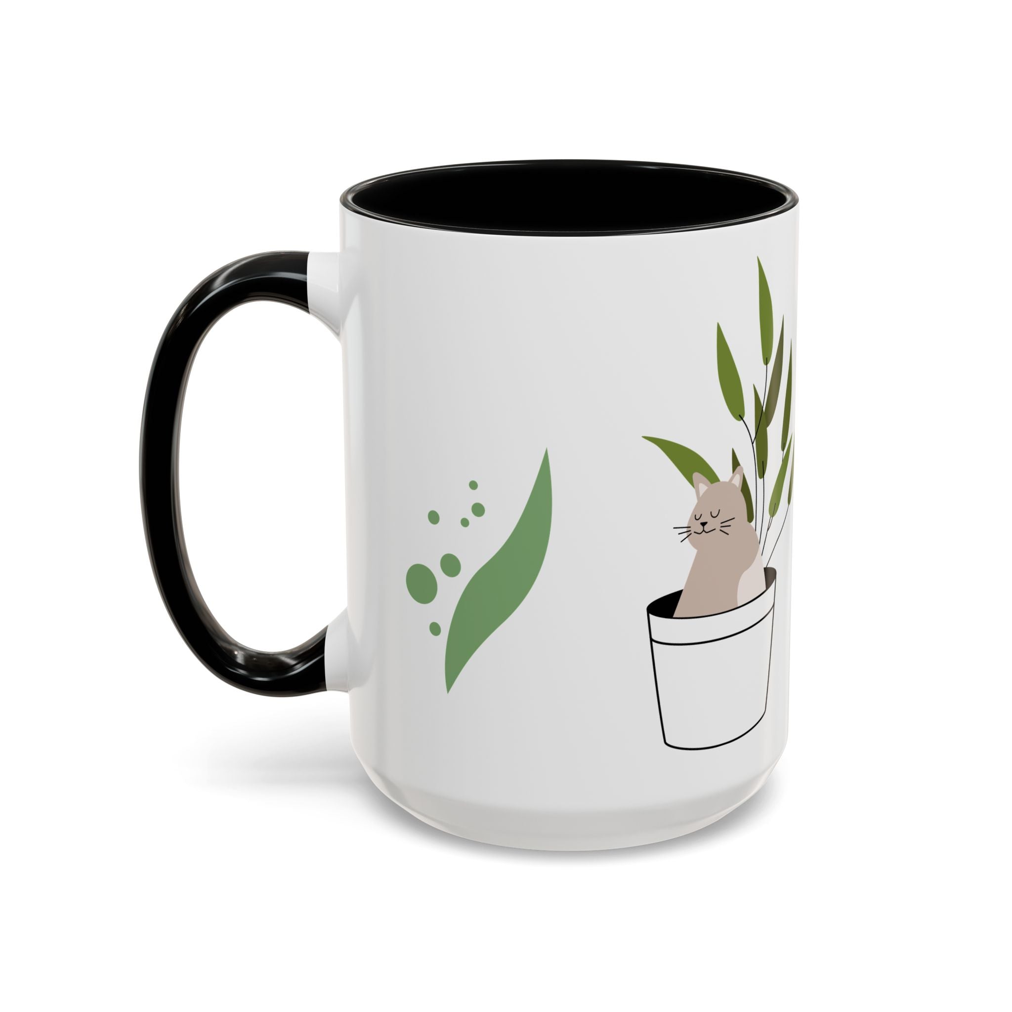 Greenery Accent Coffee Mug for Plant Lovers, Unique Tea Mug, Housewarming Gift, Eco-Friendly Mug, Garden Themed Kitchen Decor