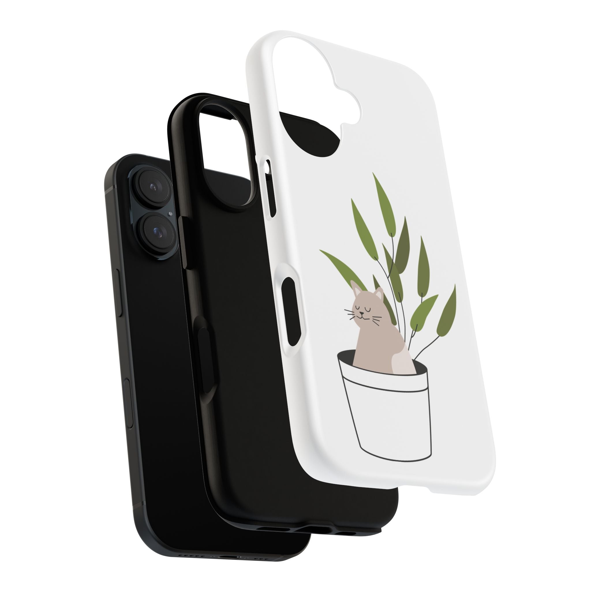 Cute Cat Phone Case, Pet Lover, Floral Design, Gift for Cat Owners, Unique Phone Accessories, Soft and Durable